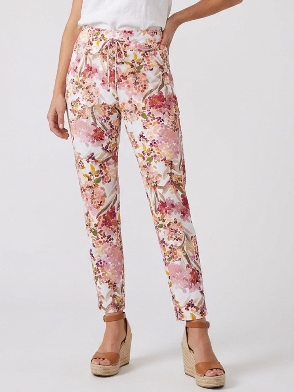 076 RAFFAELLO ROSSI Women's Relaxed Fit Cynthia O Floral Ankle Pant Sz 8 US